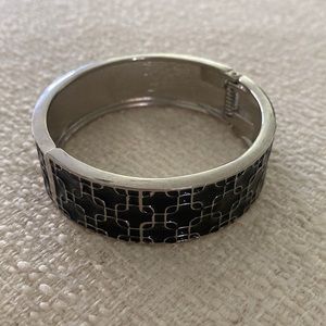 Sterling silver and black bracelet